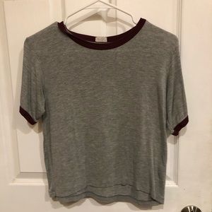 John Galt gray and maroon tshirt from Brandy